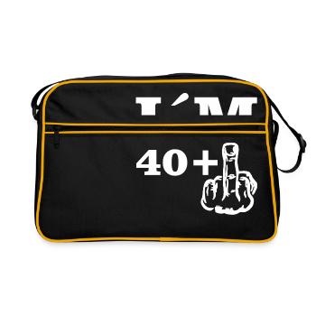 Gift Birthday Im 40 plus 1 - Retro Bag - black/gold - Front