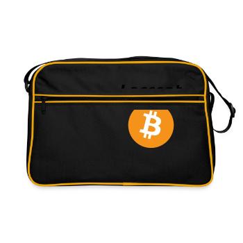 I accept Bitcoins (police noire) - Sac Retro - noir/or - Devant
