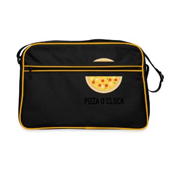 Pizza O'clock nourriture comme un cadeau - Sac Retro - noir/or - Devant