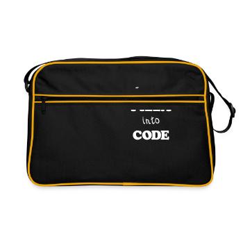 I turn Pizza Into Code Scripting Design Programmer - Retro Bag - black/gold - Front