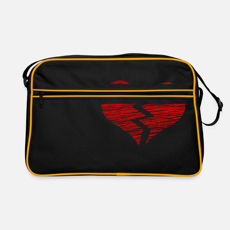 Das zerbrochene Herz - Retro Tasche - Schwarz/Gold