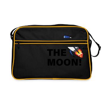 Crypto to the Moon - Retro Tasche - Schwarz/Gold - Vorne