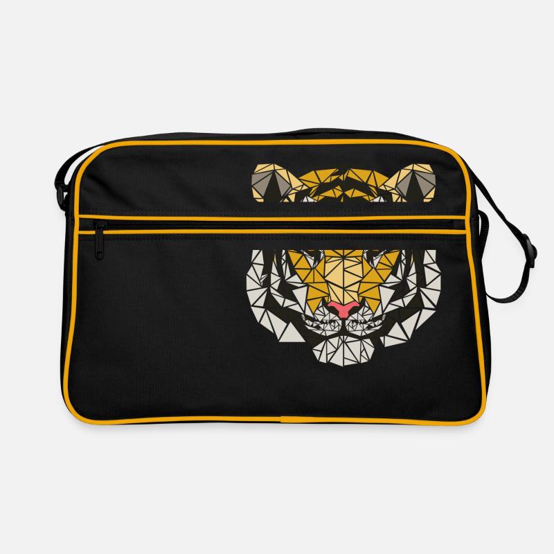 Tiger - Polygon Motif - Geometric - Gift Retro Bag