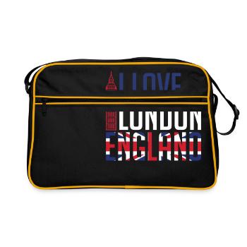 J'aime Londres Angleterre - Sac Retro - noir/or - Devant
