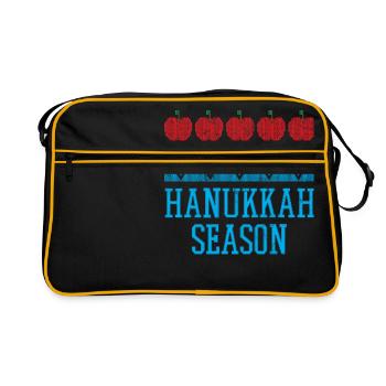 Ugly Hanukkah, Hanukkah, Festival of Lights, Gift - Retro Bag - black/gold - Front