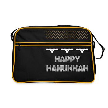 Laid Hanoukka, Hanoukka, fête des lumières, cadeau - Sac Retro - noir/or - Devant