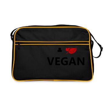 amour végétalien nourriture nutrition Idée cadeau - Sac Retro - noir/or - Devant
