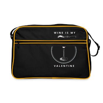 Le vin est mon valentine. vin Valentine - Sac Retro - noir/or - Devant