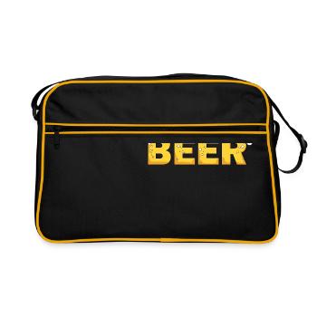 Bier - Retro Tasche - Schwarz/Gold - Vorne