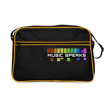 Music speaks - Die Musik hat das Sagen - Retro Tasche - Schwarz/Gold - Vorne