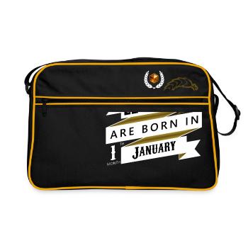 Legends are born in January Legends born - Retro Bag - black/gold - Front
