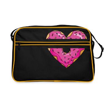 Donut en Coeur - Sac Retro - noir/or - Devant