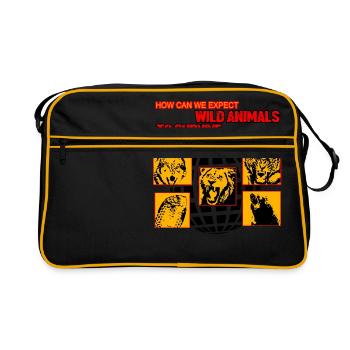 Wild Animals to Survive ! - Retro Tasche - Schwarz/Gold - Vorne