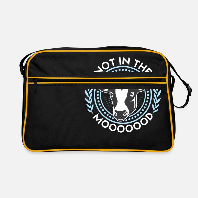 Die Hübsche Kuh - Retro Tasche - Schwarz/Gold