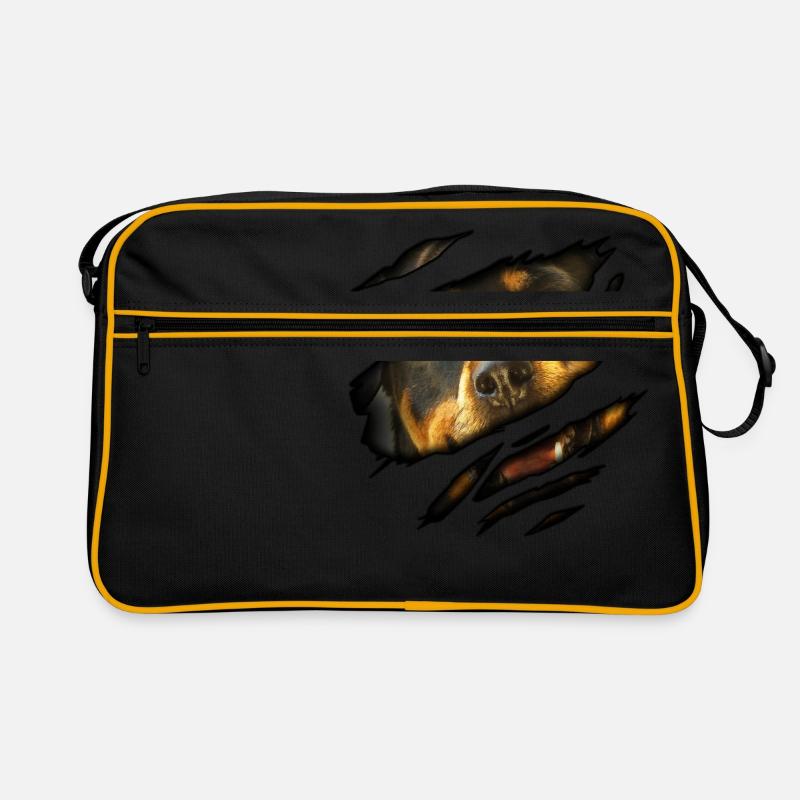 Rottweiler in mir - Retro Tasche - Schwarz/Gold