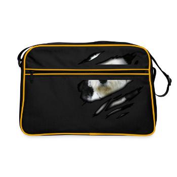 Bobtail in mir - Retro Tasche - Schwarz/Gold - Vorne