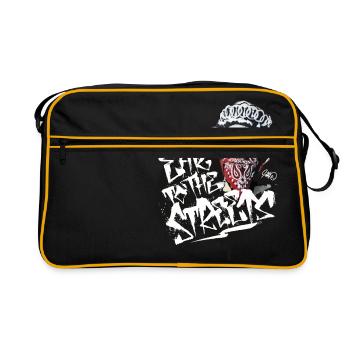 HAIK.EINS - Ear To The Streets - Retro Tasche - Schwarz/Gold - Vorne