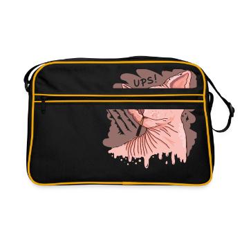Sphynx cat with cigarette - Retro Bag - black/gold - Front