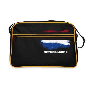 Netherlands Holland flag flag - Retro Bag - black/gold - Front