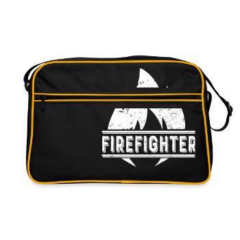 Pompier lutte contre les incendies Incendie Incendie - Sac Retro - noir/or - Devant