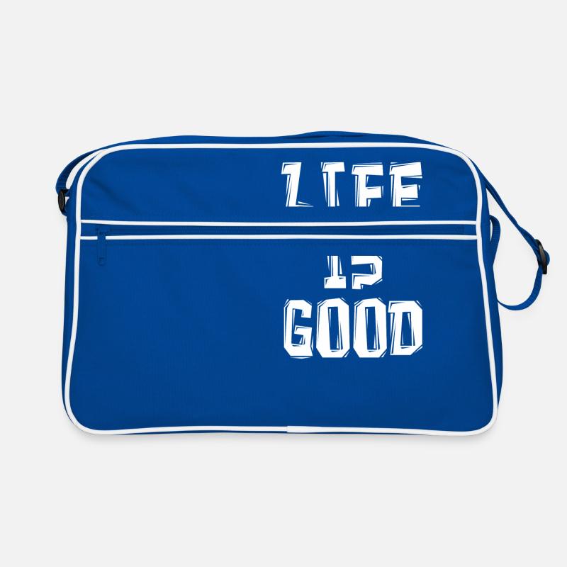 Life Is Good Leben Gut Glücklich Geschenk Idee Retro Tasche