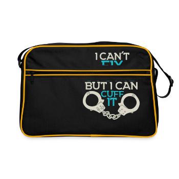 Stupidity Stop - Police - Handcuffs - Retro Bag - black/gold - Front