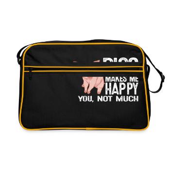Les porcs me rendent heureux que vous faites pas tant - Sac Retro - noir/or - Devant