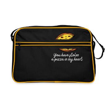 Tu as volé une pizza dans mon coeur blanc - Sac Retro - noir/or - Devant