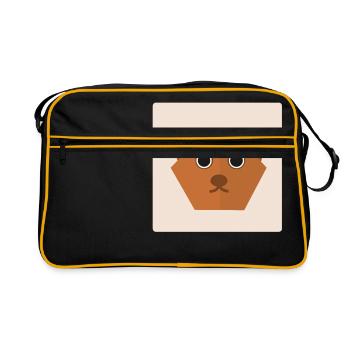 idée cadeau ours Doodle - Sac Retro - noir/or - Devant