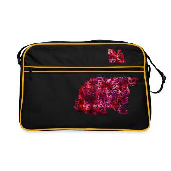 Lapin Lapin de Pâques rose idée cadeau - Sac Retro - noir/or - Devant
