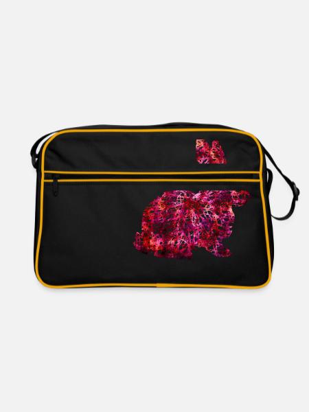Lapin Lapin de Pâques rose idée cadeau - Sac Retro - noir/or - Devant