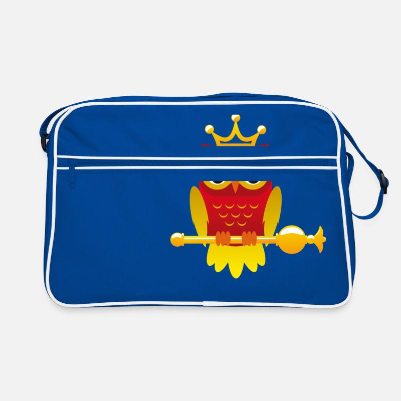 König Eule mit Zepter Retro Tasche