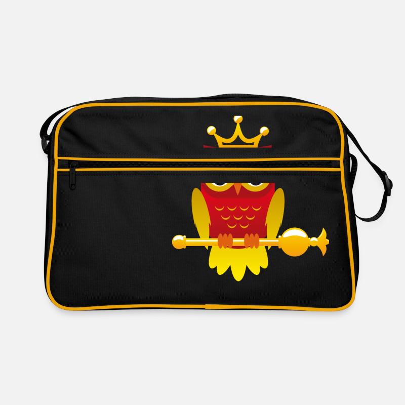 König Eule mit Zepter Retro Tasche