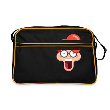 Rousse fou avec des lunettes - Sac Retro - noir/or - Devant