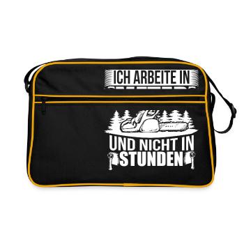 BOIS SAW BOINSAW CADEAU FOREST FÖRSTER PROFESSION - Sac Retro - noir/or - Devant