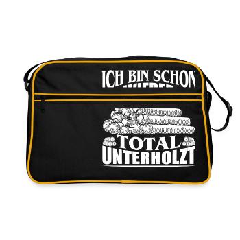 BOIS SAW BOINSAW CADEAU FOREST FÖRSTER PROFESSION - Sac Retro - noir/or - Devant