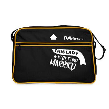 Hochzeit - zukünftige Braut - Retro Tasche - Schwarz/Gold - Vorne