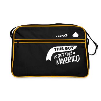 Mariage - Futur marié - Cadeau - Sac Retro - noir/or - Devant