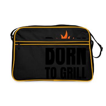 born to grill - Retro Tasche - Schwarz/Gold - Vorne