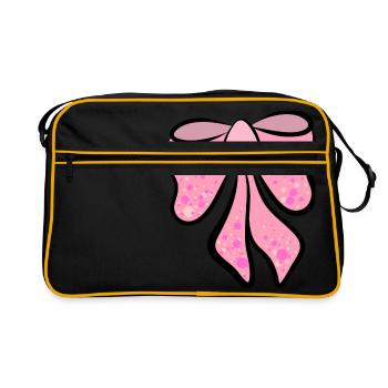belle rose, rose boucle , idée cadeau - Sac Retro - noir/or - Devant