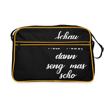 Regarde moi moi alors seng mas dialecte bavarois - Sac Retro - noir/or - Devant
