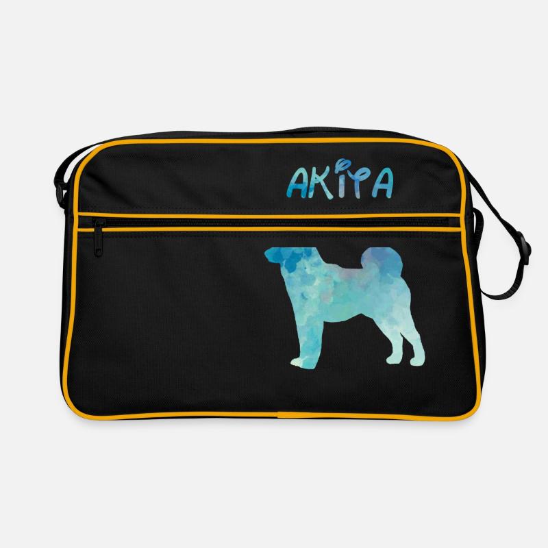Akita in Aquarell Retro Tasche