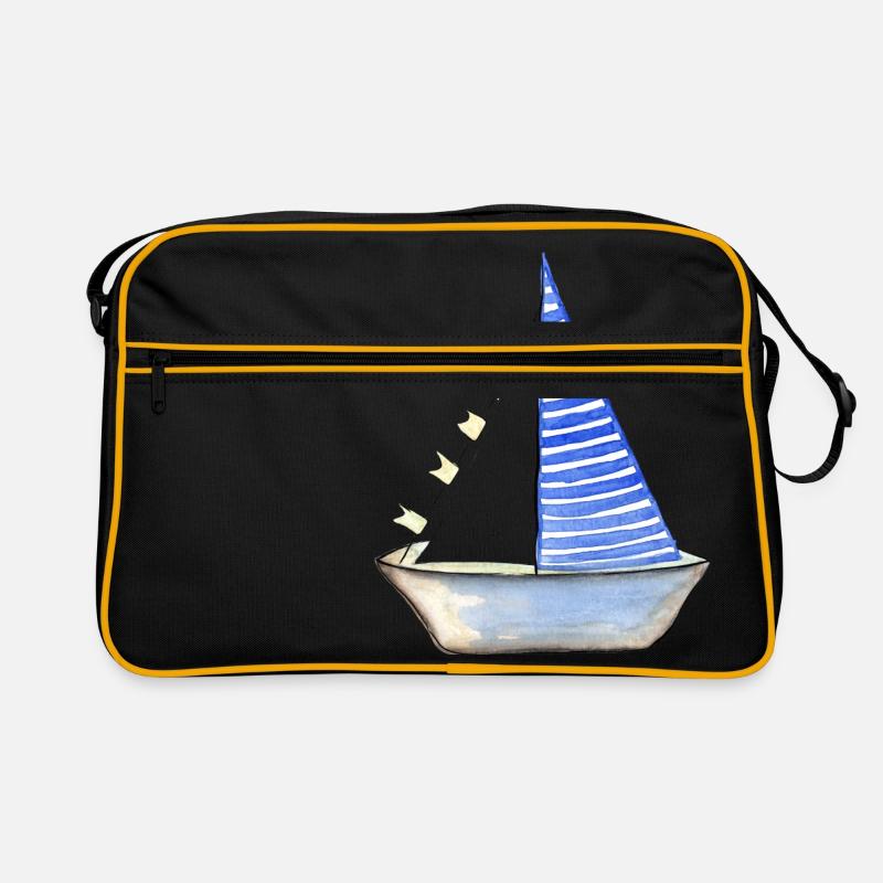 segelboot - Retro Tasche - Schwarz/Gold