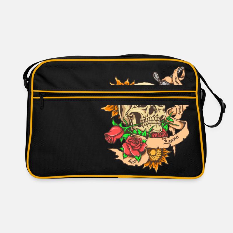 Schädel-Tattoo Retro Tasche