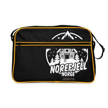 Norefjell Norwegen Ski Resort Design - Retro Tasche - Schwarz/Gold - Vorne