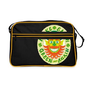 Portrait de lutin hipster de Saint-Patrick - Sac Retro - noir/or - Devant