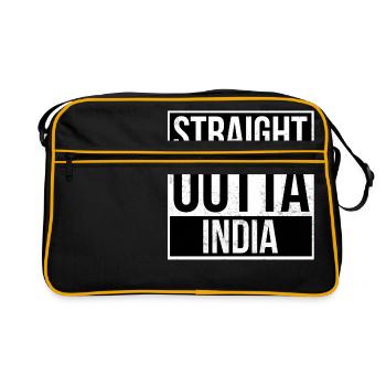 Straight Outta India - Retro Tasche - Schwarz/Gold - Vorne