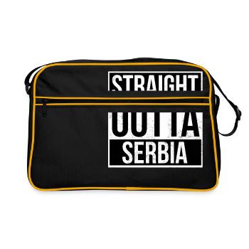 Straight Outta Serbia - Retro Tasche - Schwarz/Gold - Vorne