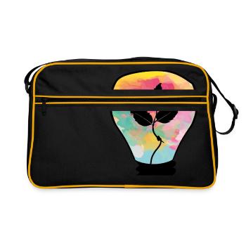 Nachhaltigkeit beginnt mit einer Idee - Retro Tasche - Schwarz/Gold - Vorne