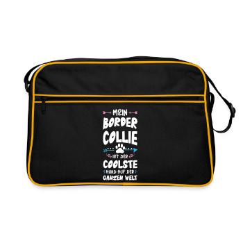 Dicton de chien Border Collie - Sac Retro - noir/or - Devant